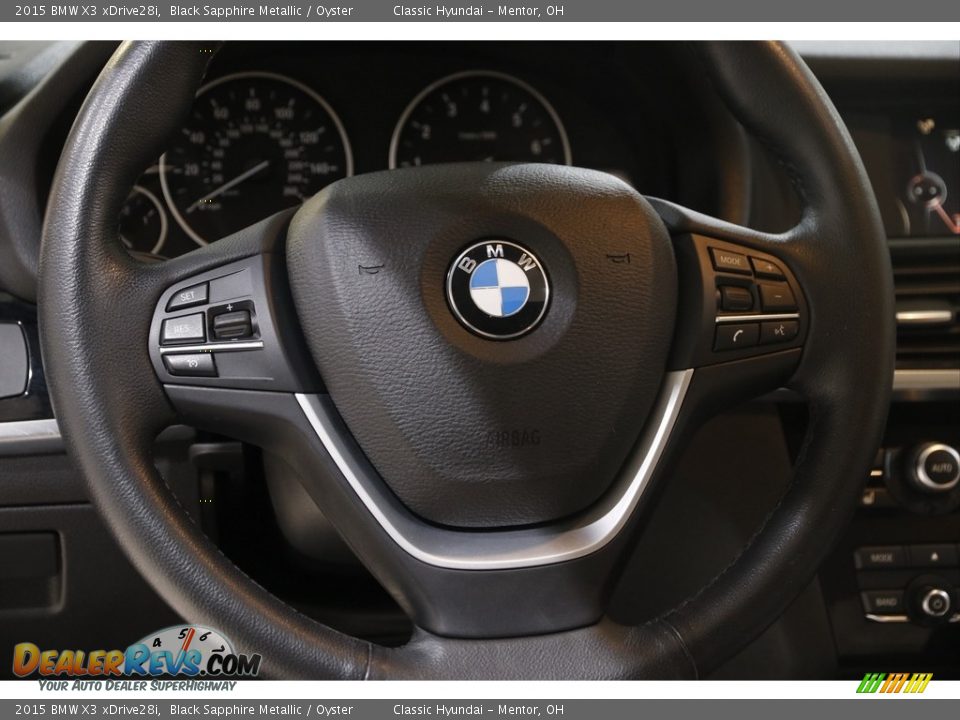 2015 BMW X3 xDrive28i Black Sapphire Metallic / Oyster Photo #7