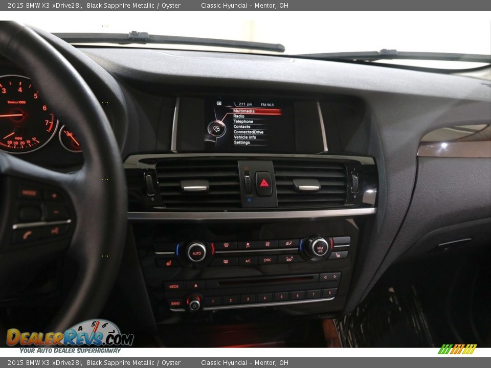 2015 BMW X3 xDrive28i Black Sapphire Metallic / Oyster Photo #9