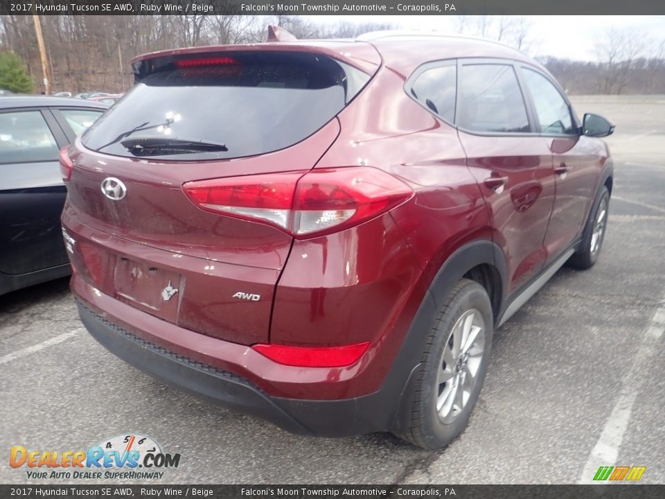 2017 Hyundai Tucson SE AWD Ruby Wine / Beige Photo #4