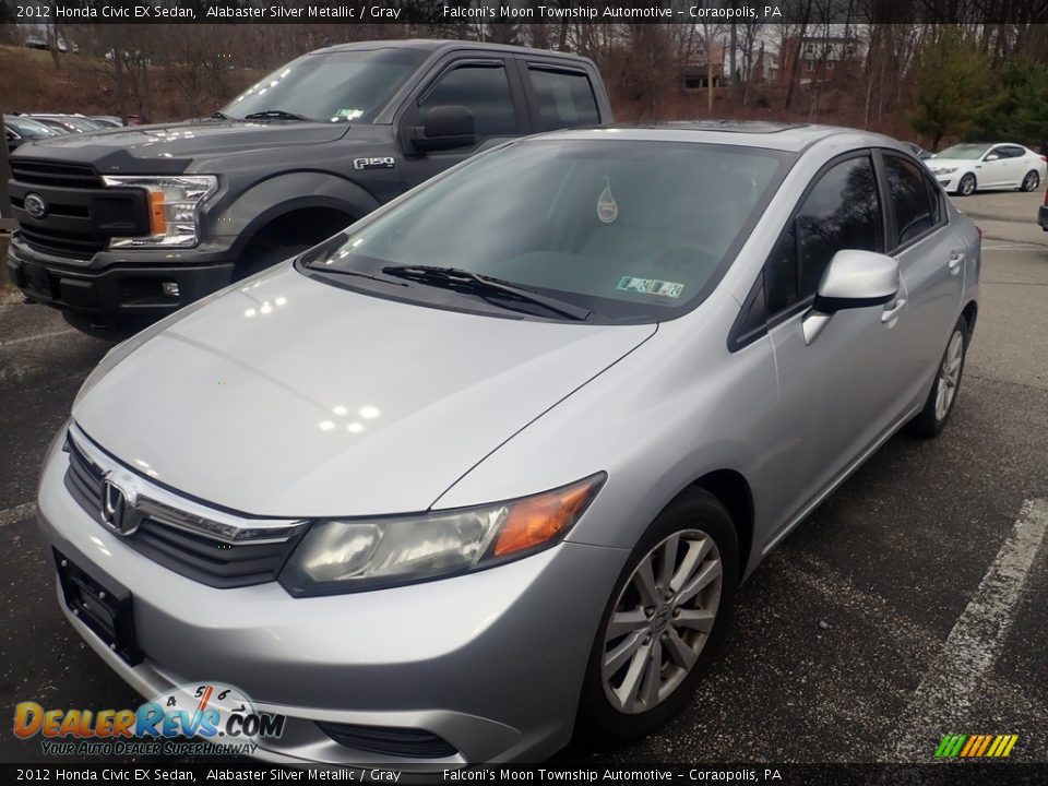 2012 Honda Civic EX Sedan Alabaster Silver Metallic / Gray Photo #1