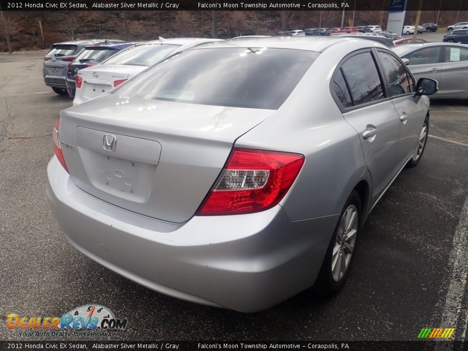 2012 Honda Civic EX Sedan Alabaster Silver Metallic / Gray Photo #4