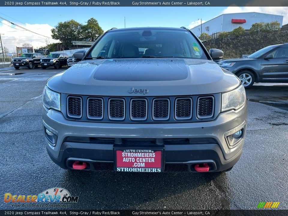 2020 Jeep Compass Trailhawk 4x4 Sting-Gray / Ruby Red/Black Photo #2