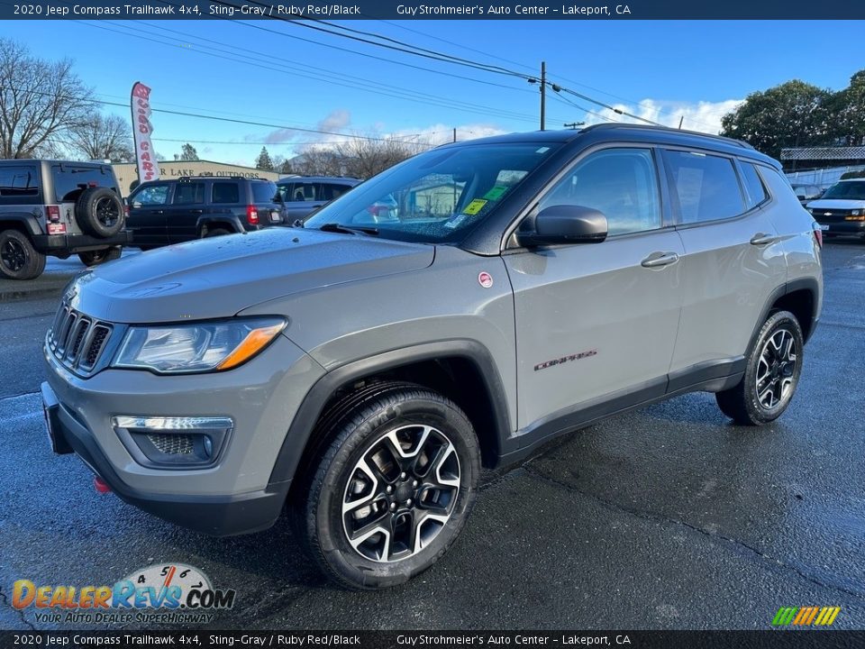 2020 Jeep Compass Trailhawk 4x4 Sting-Gray / Ruby Red/Black Photo #3