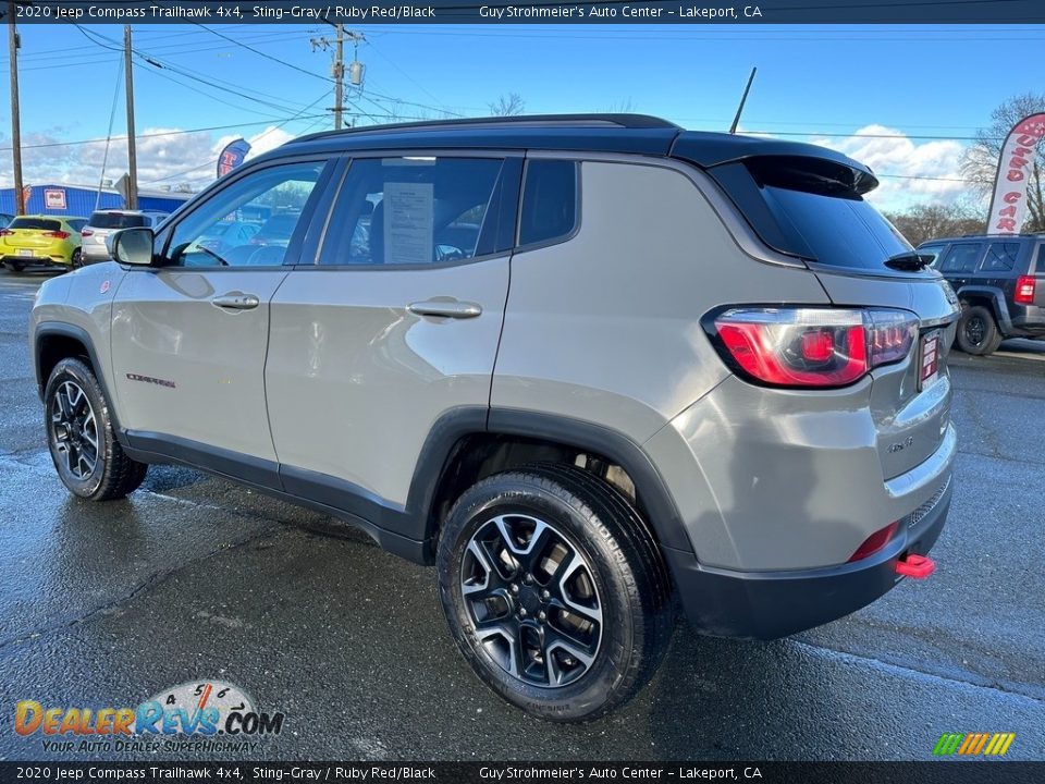 2020 Jeep Compass Trailhawk 4x4 Sting-Gray / Ruby Red/Black Photo #4