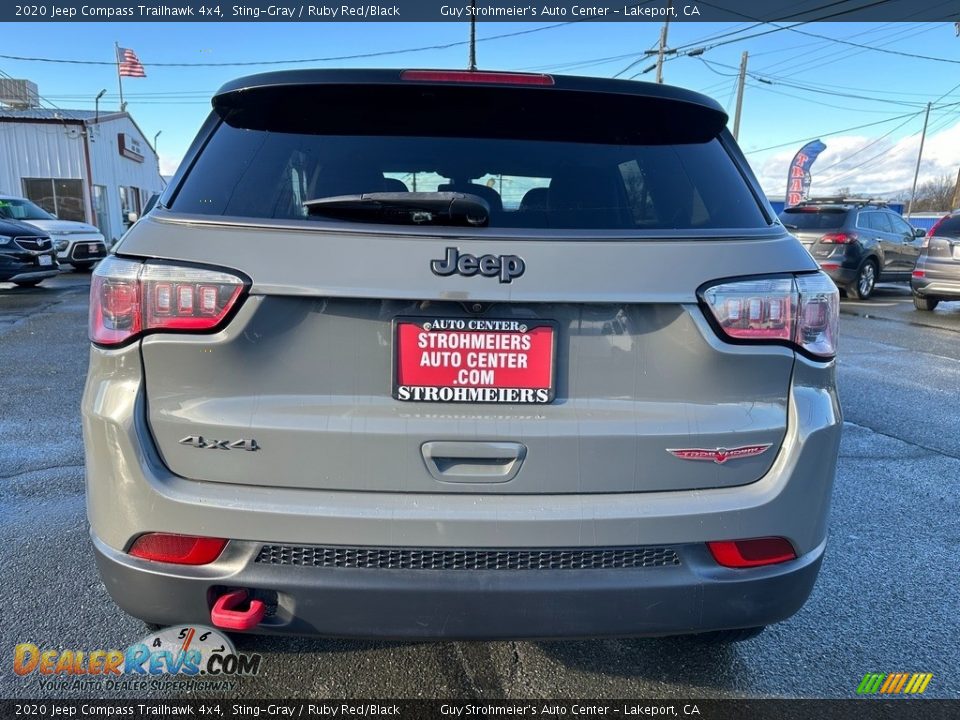 2020 Jeep Compass Trailhawk 4x4 Sting-Gray / Ruby Red/Black Photo #5