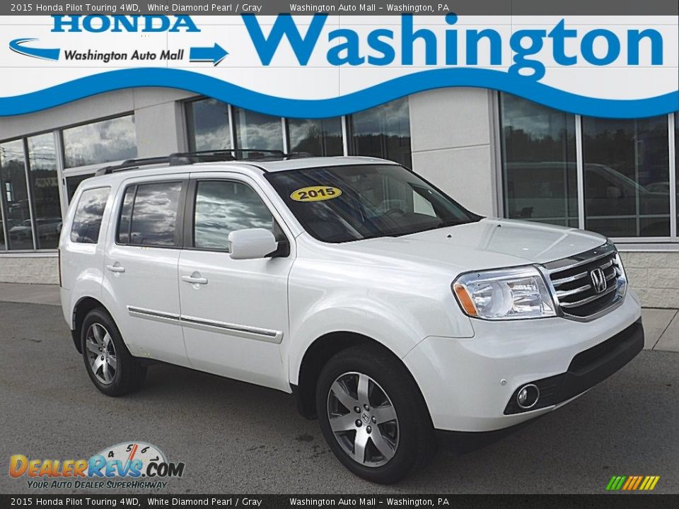 2015 Honda Pilot Touring 4WD White Diamond Pearl / Gray Photo #1