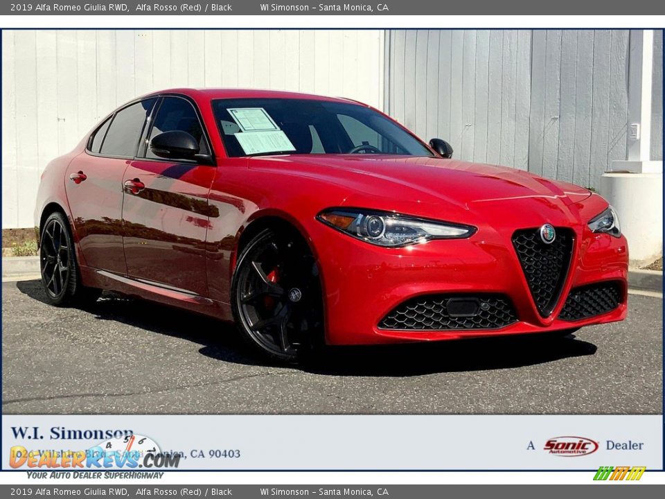 2019 Alfa Romeo Giulia RWD Alfa Rosso (Red) / Black Photo #1