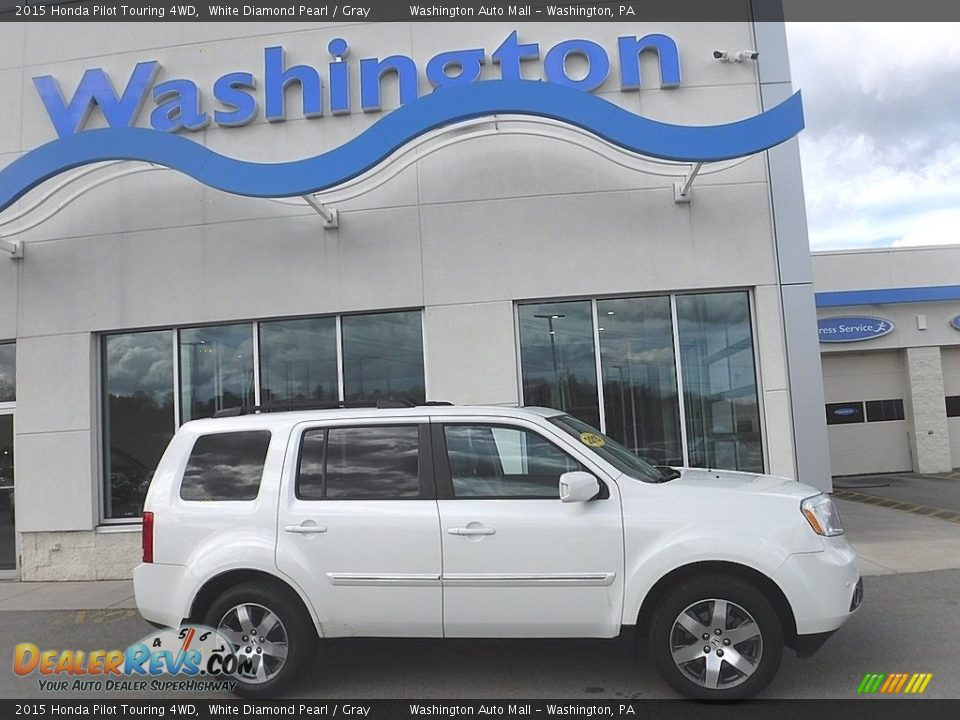 2015 Honda Pilot Touring 4WD White Diamond Pearl / Gray Photo #2