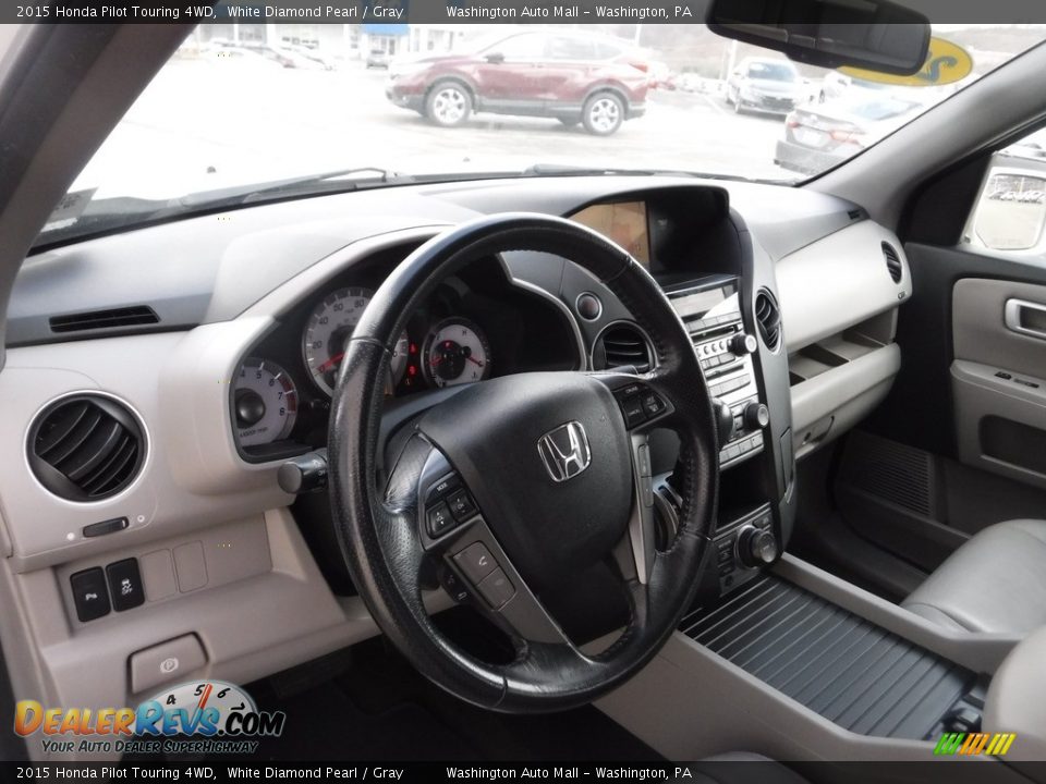 2015 Honda Pilot Touring 4WD White Diamond Pearl / Gray Photo #14