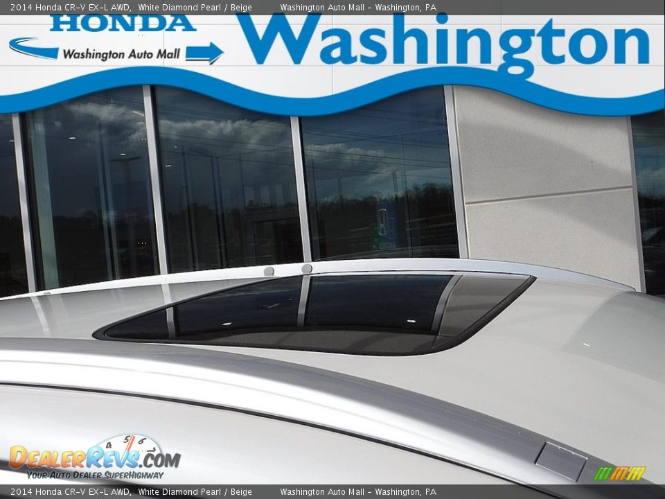 2014 Honda CR-V EX-L AWD White Diamond Pearl / Beige Photo #3