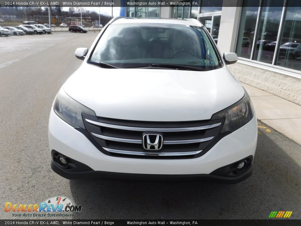 2014 Honda CR-V EX-L AWD White Diamond Pearl / Beige Photo #5