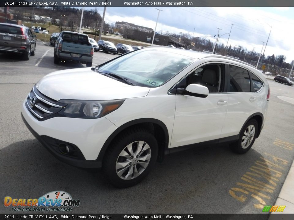 2014 Honda CR-V EX-L AWD White Diamond Pearl / Beige Photo #6