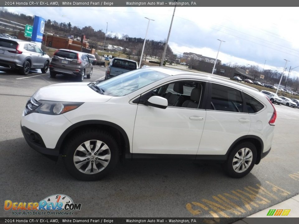 2014 Honda CR-V EX-L AWD White Diamond Pearl / Beige Photo #7