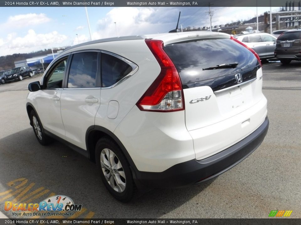 2014 Honda CR-V EX-L AWD White Diamond Pearl / Beige Photo #8