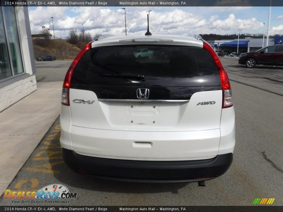 2014 Honda CR-V EX-L AWD White Diamond Pearl / Beige Photo #9
