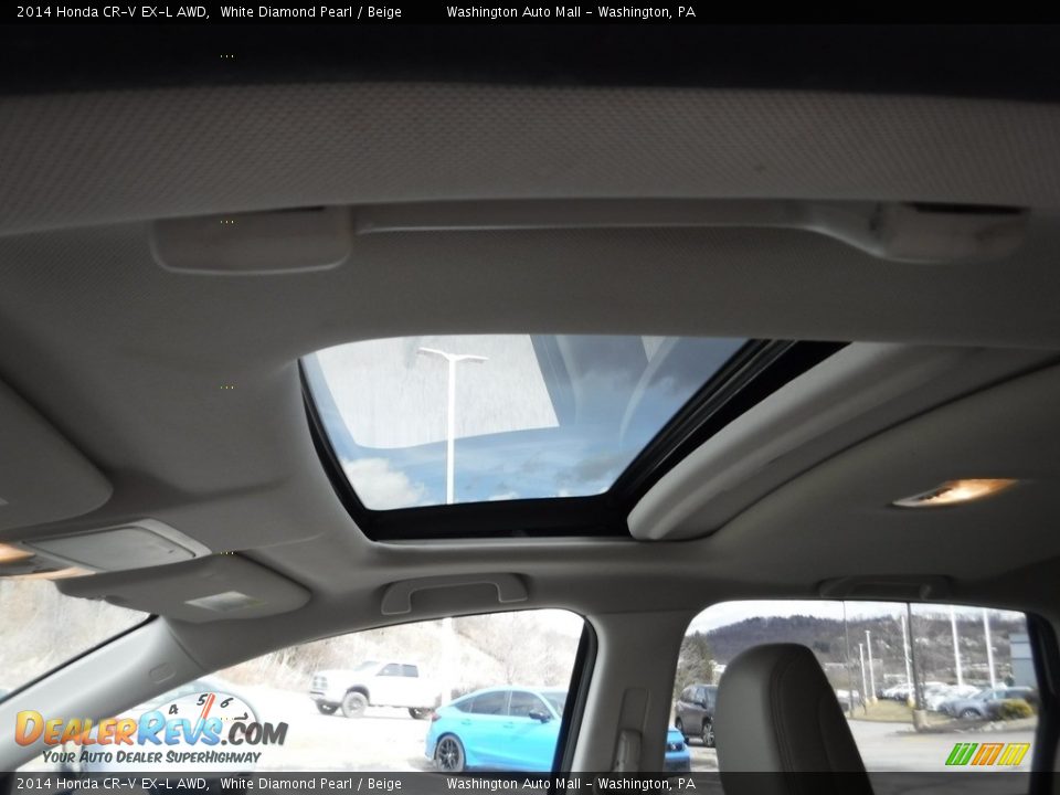 2014 Honda CR-V EX-L AWD White Diamond Pearl / Beige Photo #11