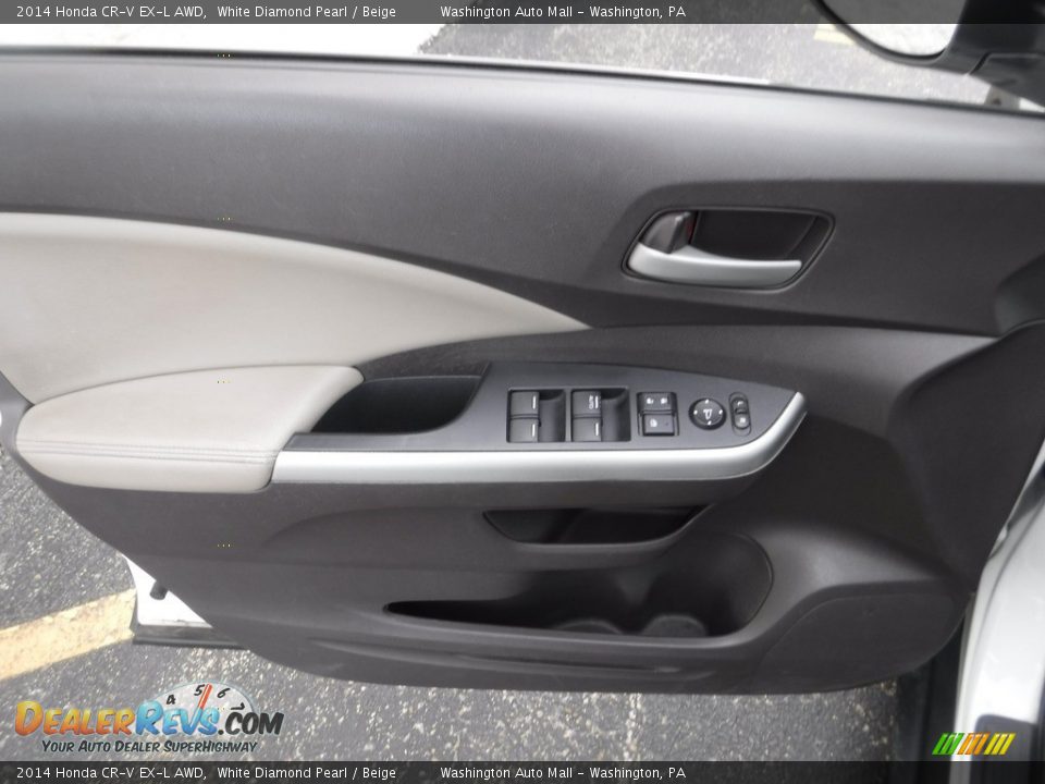 2014 Honda CR-V EX-L AWD White Diamond Pearl / Beige Photo #14