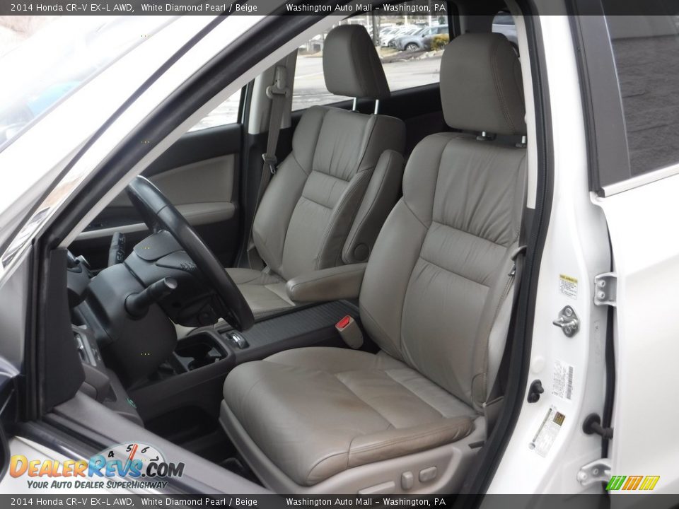 2014 Honda CR-V EX-L AWD White Diamond Pearl / Beige Photo #16
