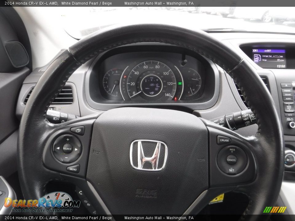 2014 Honda CR-V EX-L AWD White Diamond Pearl / Beige Photo #23