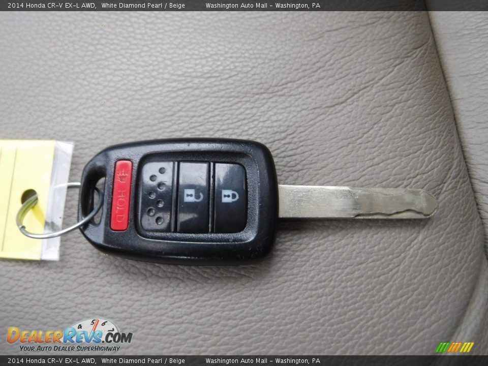 2014 Honda CR-V EX-L AWD White Diamond Pearl / Beige Photo #28