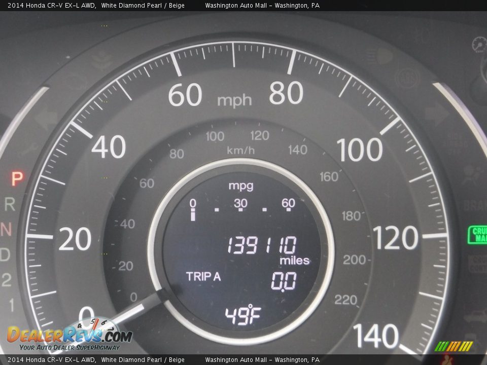 2014 Honda CR-V EX-L AWD White Diamond Pearl / Beige Photo #30