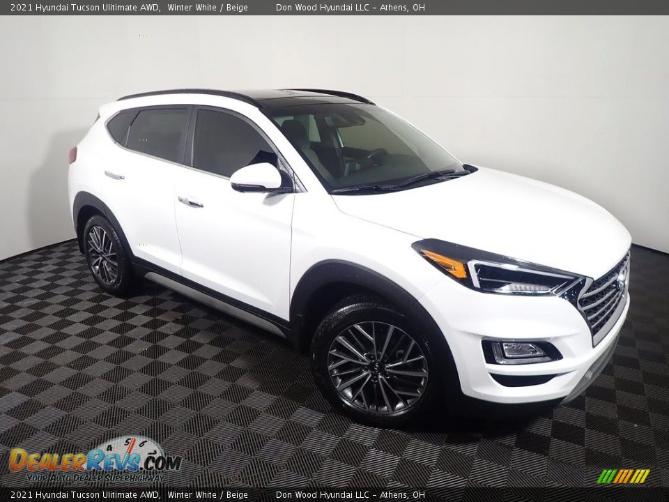 2021 Hyundai Tucson Ulitimate AWD Winter White / Beige Photo #5