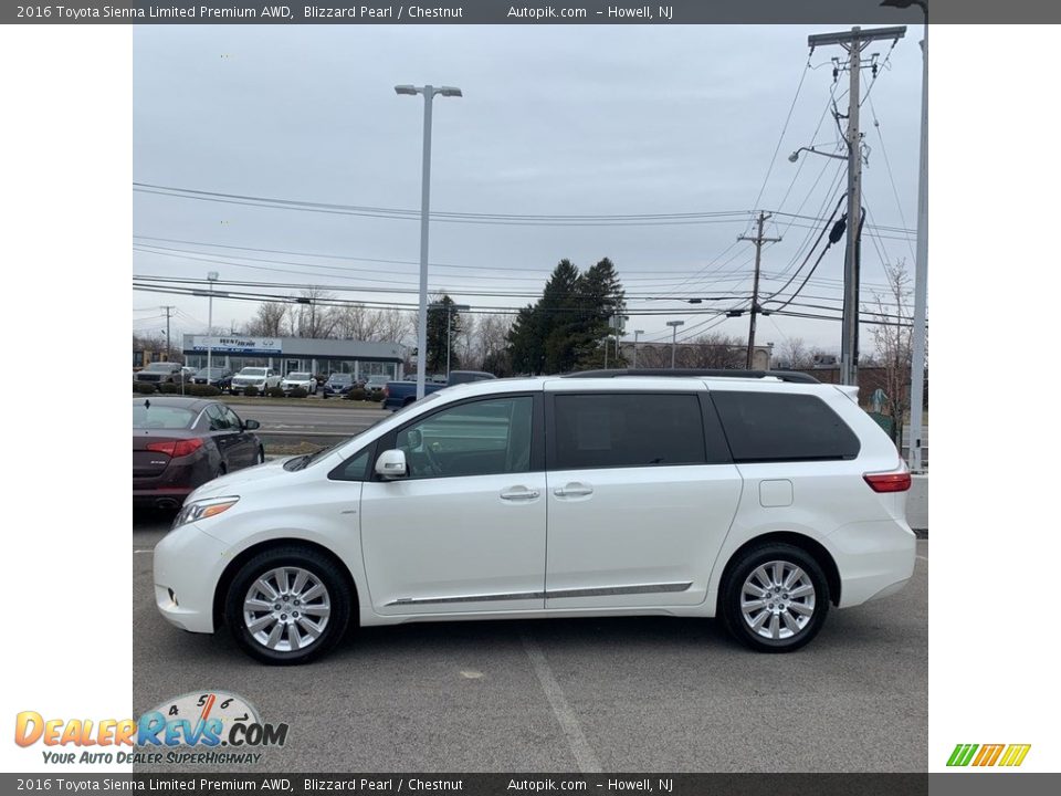 2016 Toyota Sienna Limited Premium AWD Blizzard Pearl / Chestnut Photo #2