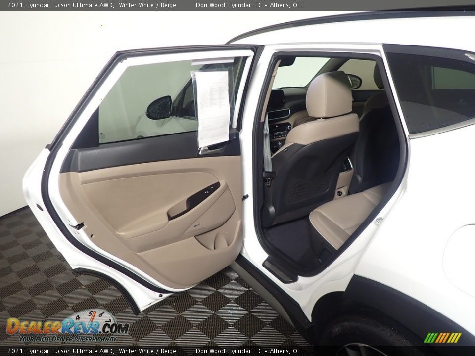 2021 Hyundai Tucson Ulitimate AWD Winter White / Beige Photo #35