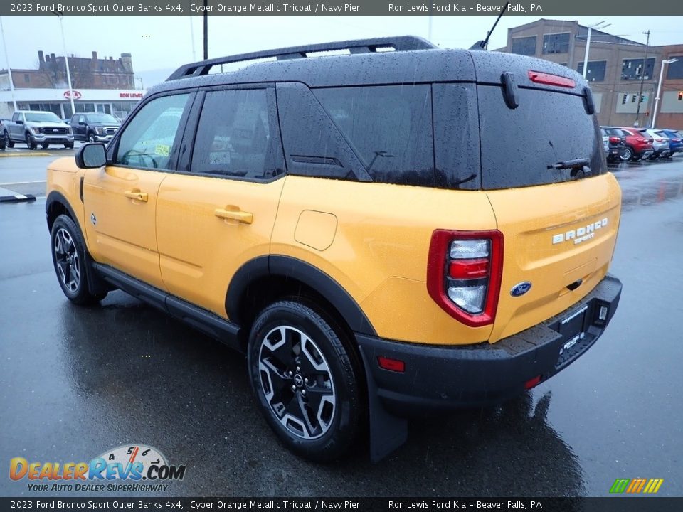 2023 Ford Bronco Sport Outer Banks 4x4 Cyber Orange Metallic Tricoat / Navy Pier Photo #6