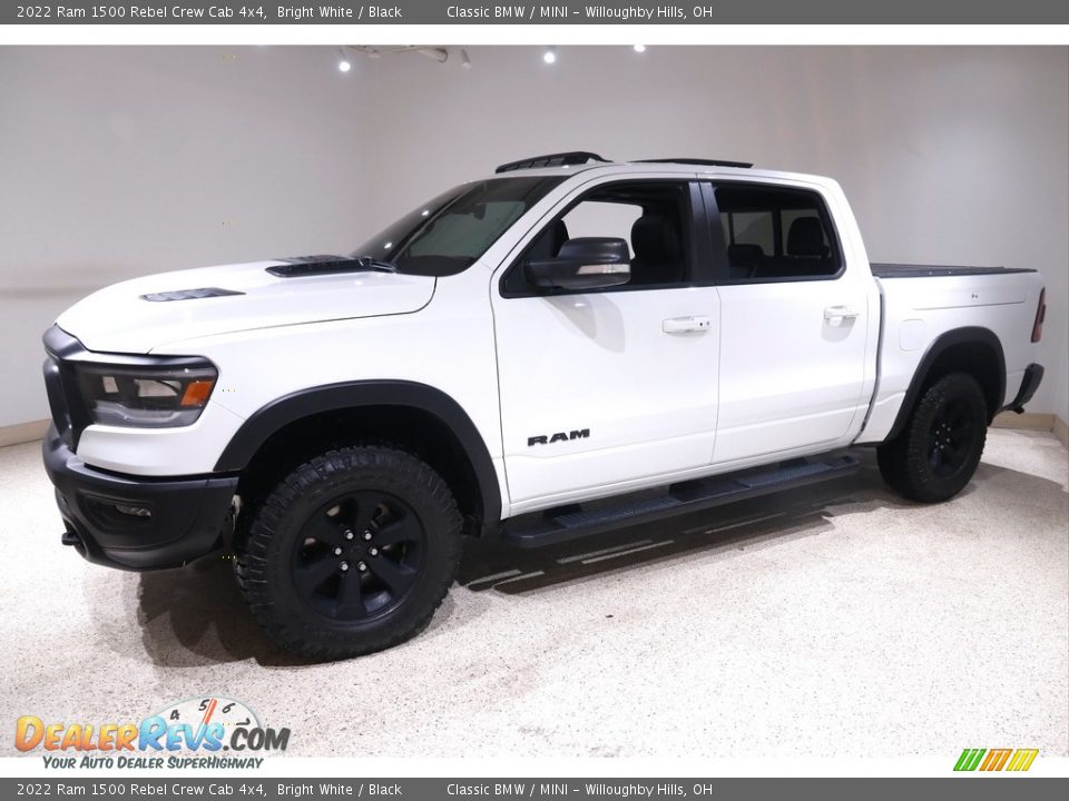 2022 Ram 1500 Rebel Crew Cab 4x4 Bright White / Black Photo #3