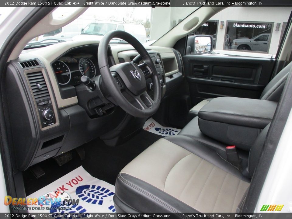 2012 Dodge Ram 1500 ST Quad Cab 4x4 Bright White / Dark Slate Gray/Medium Graystone Photo #6