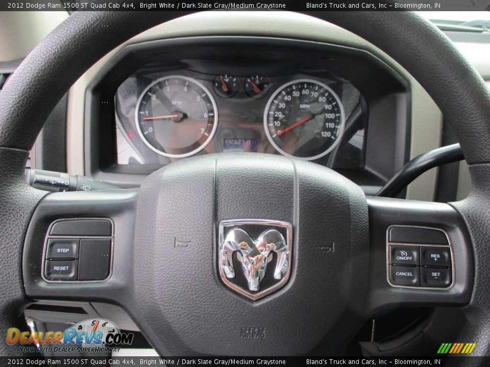 2012 Dodge Ram 1500 ST Quad Cab 4x4 Bright White / Dark Slate Gray/Medium Graystone Photo #13