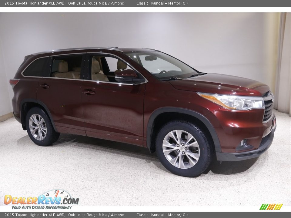 2015 Toyota Highlander XLE AWD Ooh La La Rouge Mica / Almond Photo #1