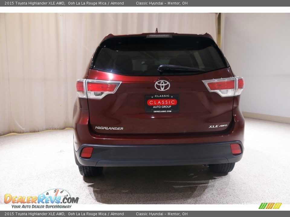 2015 Toyota Highlander XLE AWD Ooh La La Rouge Mica / Almond Photo #21