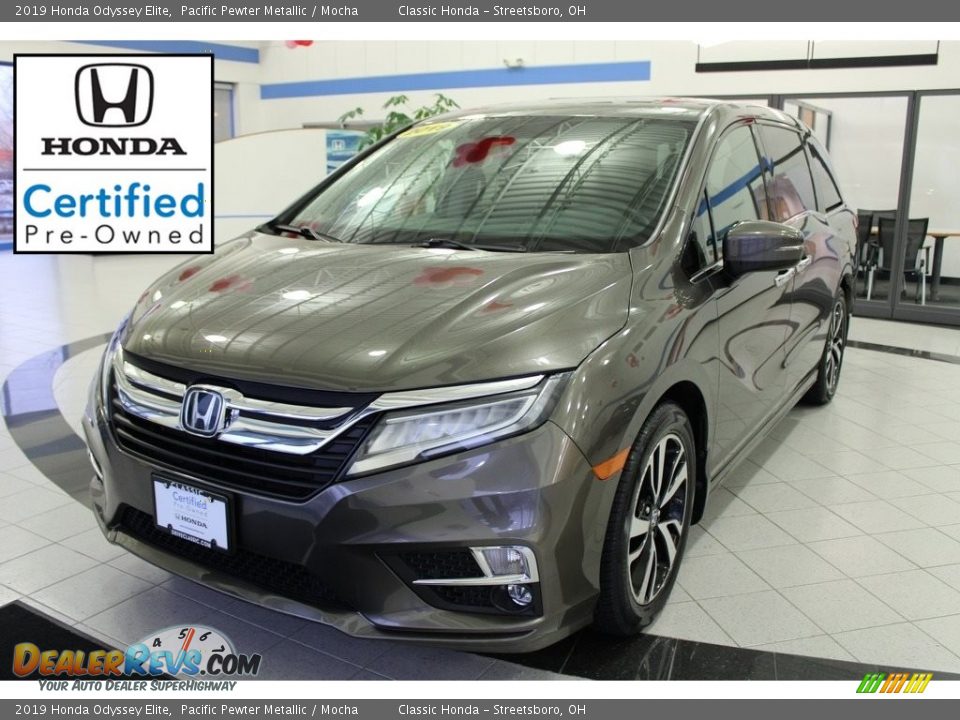 2019 Honda Odyssey Elite Pacific Pewter Metallic / Mocha Photo #1