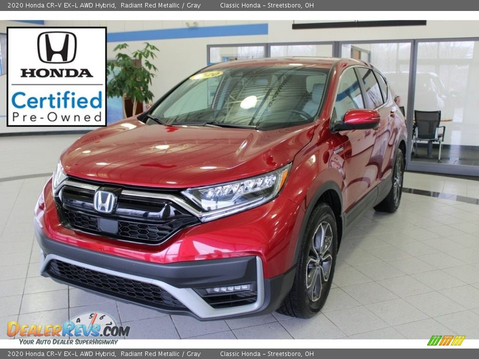 2020 Honda CR-V EX-L AWD Hybrid Radiant Red Metallic / Gray Photo #1