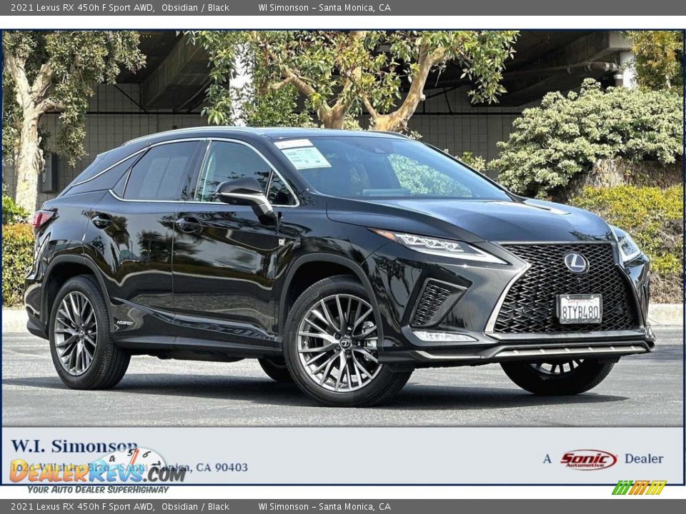 2021 Lexus RX 450h F Sport AWD Obsidian / Black Photo #1