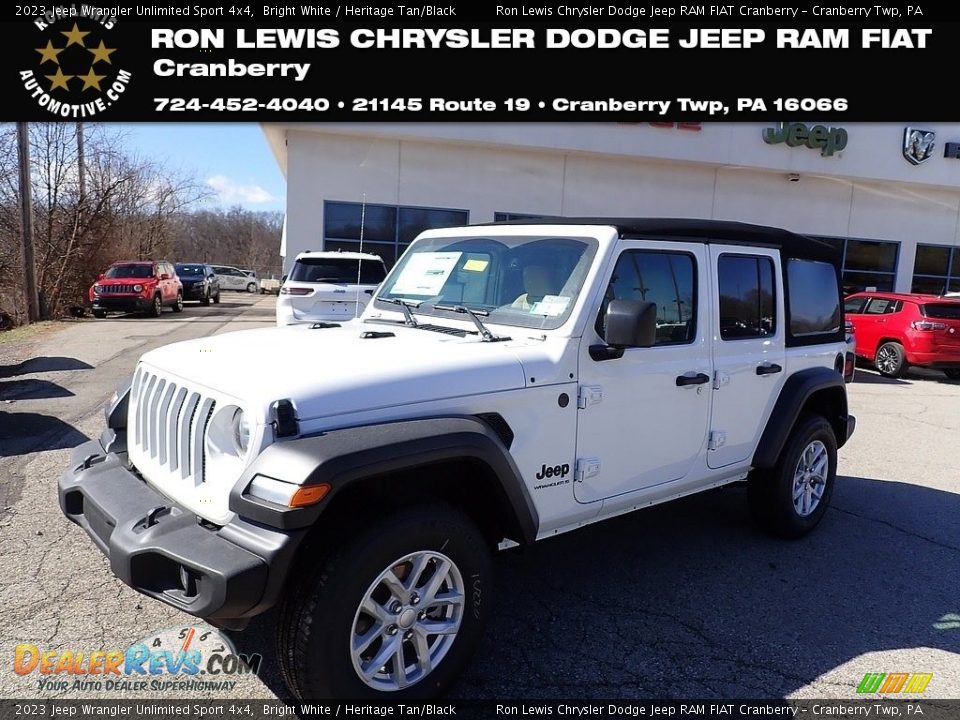 2023 Jeep Wrangler Unlimited Sport 4x4 Bright White / Heritage Tan/Black Photo #1