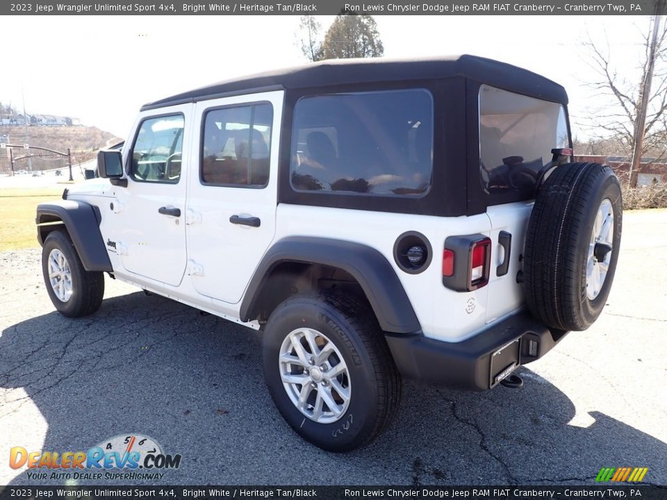 2023 Jeep Wrangler Unlimited Sport 4x4 Bright White / Heritage Tan/Black Photo #3