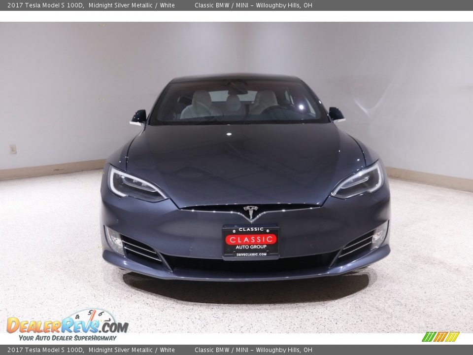 2017 Tesla Model S 100D Midnight Silver Metallic / White Photo #2