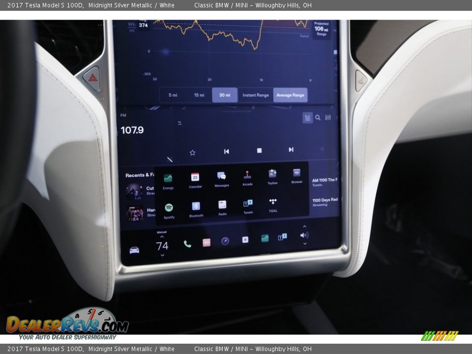 Controls of 2017 Tesla Model S 100D Photo #14