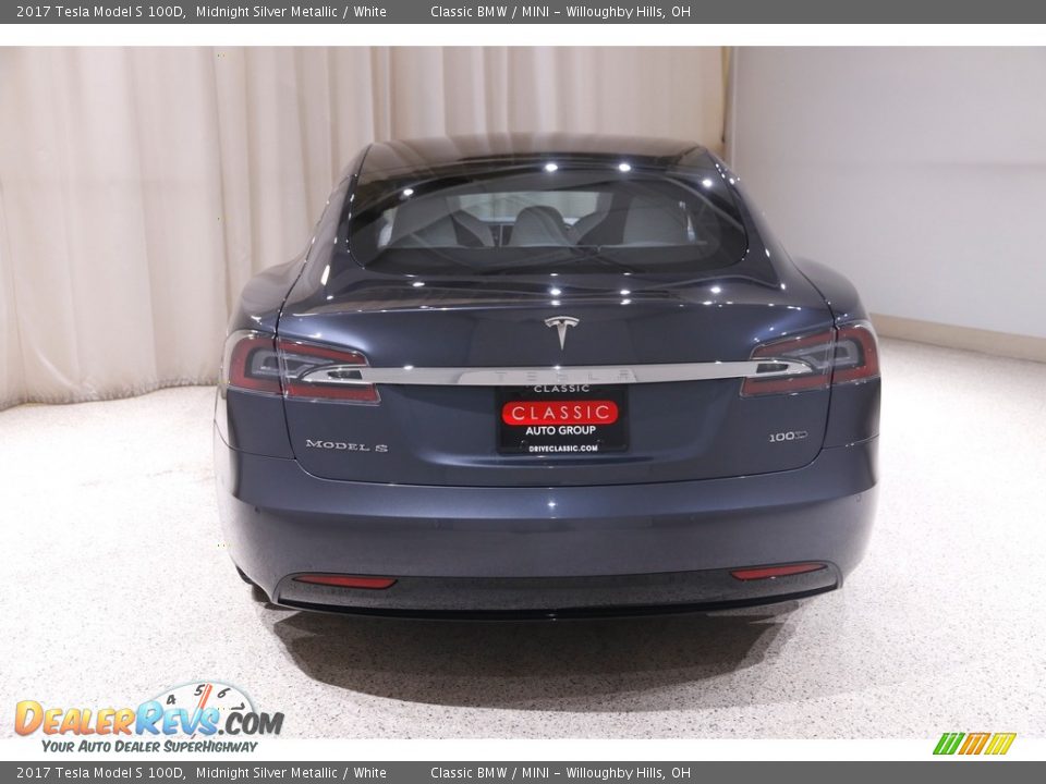 2017 Tesla Model S 100D Midnight Silver Metallic / White Photo #28