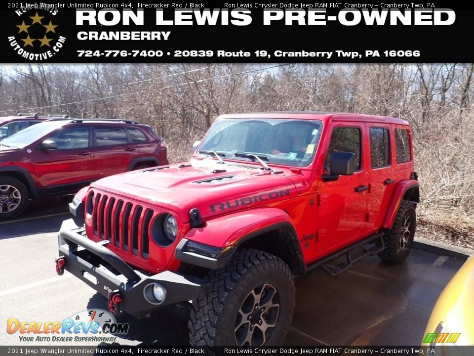 2021 Jeep Wrangler Unlimited Rubicon 4x4 Firecracker Red / Black Photo #1