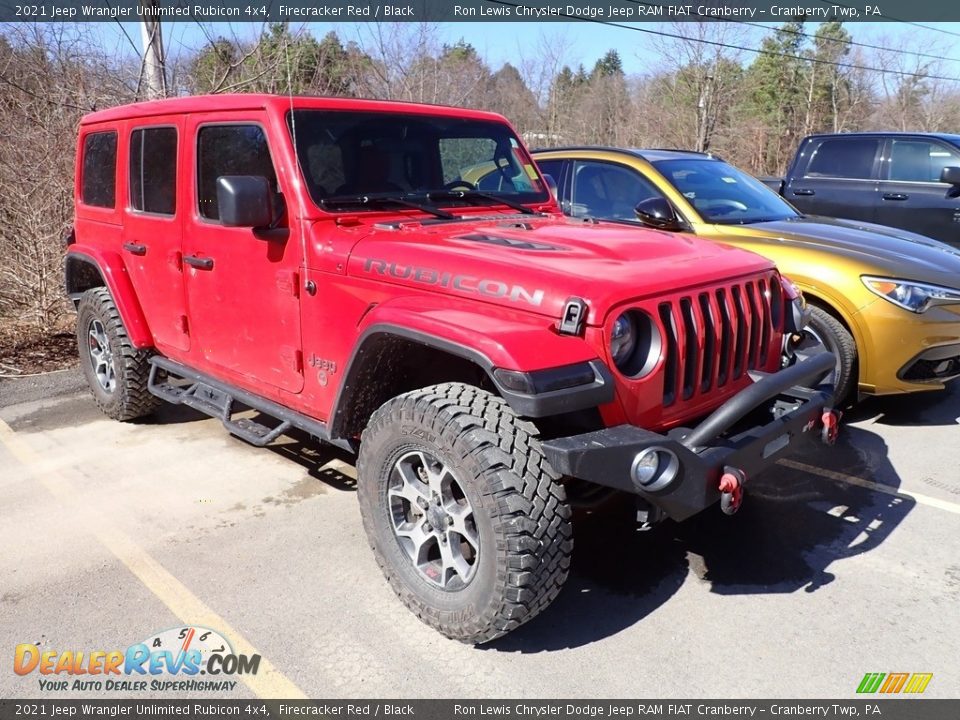 2021 Jeep Wrangler Unlimited Rubicon 4x4 Firecracker Red / Black Photo #3