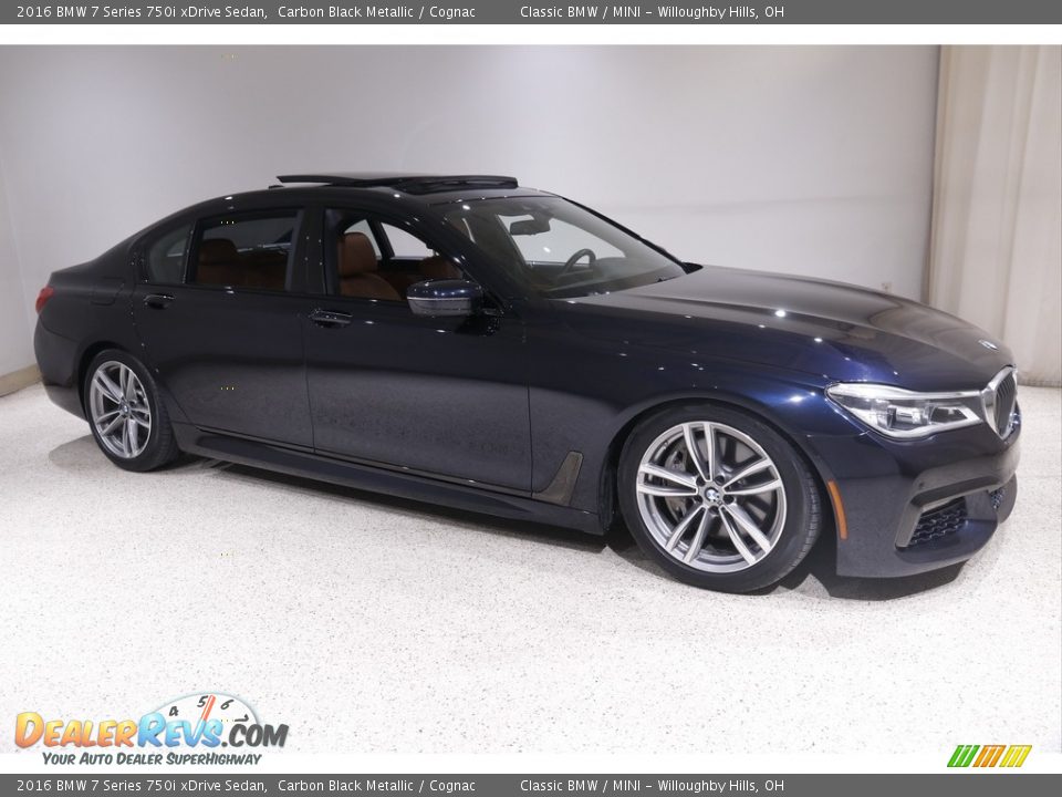 2016 BMW 7 Series 750i xDrive Sedan Carbon Black Metallic / Cognac Photo #1