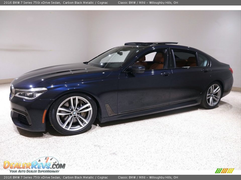 2016 BMW 7 Series 750i xDrive Sedan Carbon Black Metallic / Cognac Photo #3