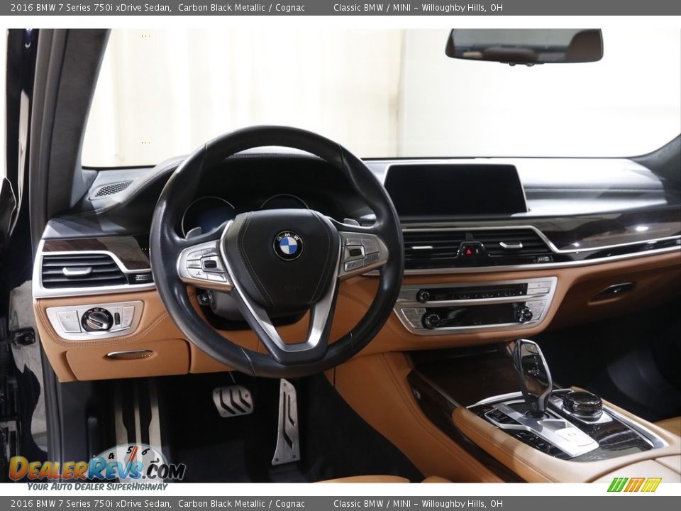 2016 BMW 7 Series 750i xDrive Sedan Carbon Black Metallic / Cognac Photo #7