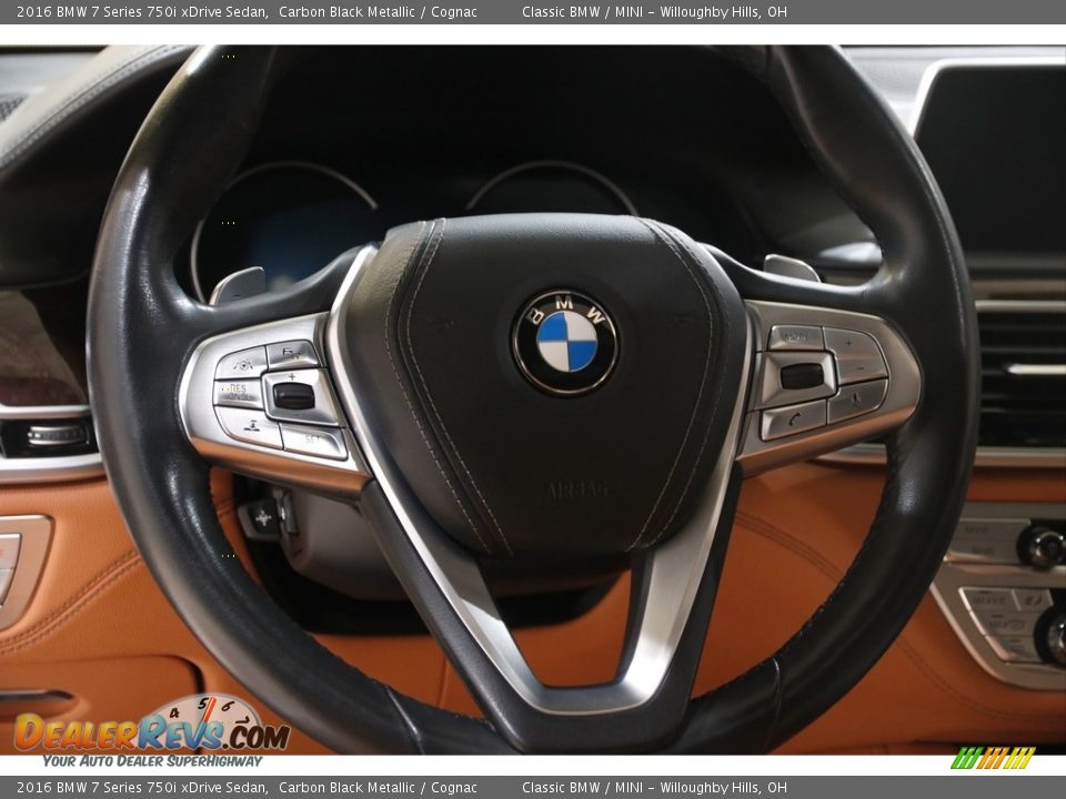 2016 BMW 7 Series 750i xDrive Sedan Carbon Black Metallic / Cognac Photo #8