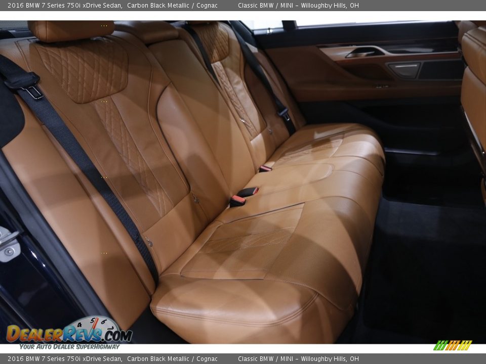 2016 BMW 7 Series 750i xDrive Sedan Carbon Black Metallic / Cognac Photo #21