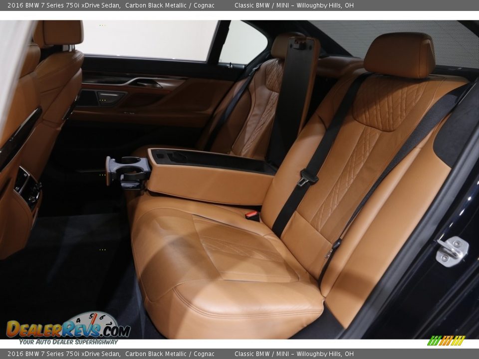 2016 BMW 7 Series 750i xDrive Sedan Carbon Black Metallic / Cognac Photo #23
